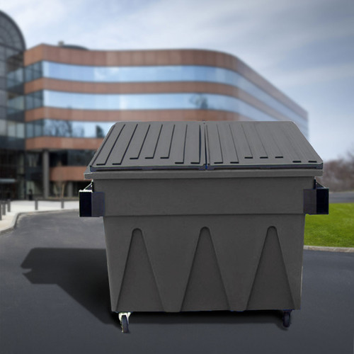'The General' 4 Cu. yd. Plastic Front Load Dumpster w/ lid, castors