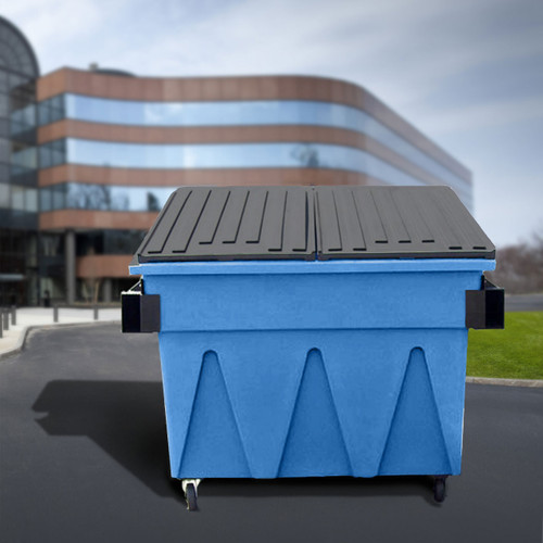 'The General' 4 Cu. yd. Plastic Front Load Dumpster w/ lid, castors