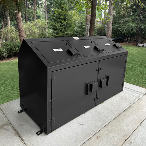 Highlander Bear proof triple trash locker for up to 40 gal trash bins