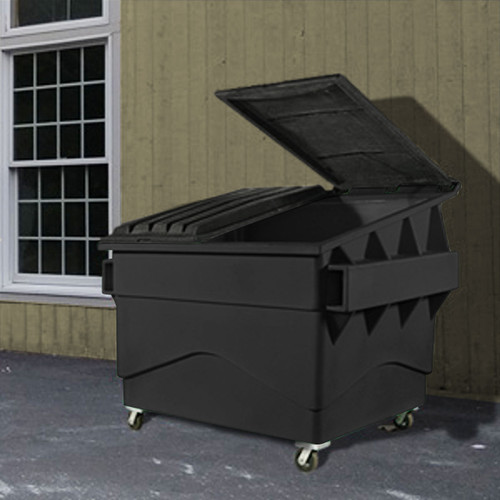 Admiral 4 Cubic Yard Front Load Plastic Dumpster w/ lid and castors