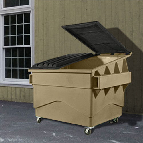 Admiral 4 Cubic Yard Front Load Plastic Dumpster w/ lid and castors