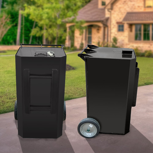 Titan Metal 95 gallon Roll Away Bear Proof Trash Enclosure Cart