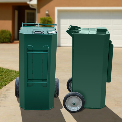 Metal 65 gallon Roll Away Bear Proof Trash Enclosure Cart Metal 65 gallon Roll Away Bear Proof Trash Enclosure Cart