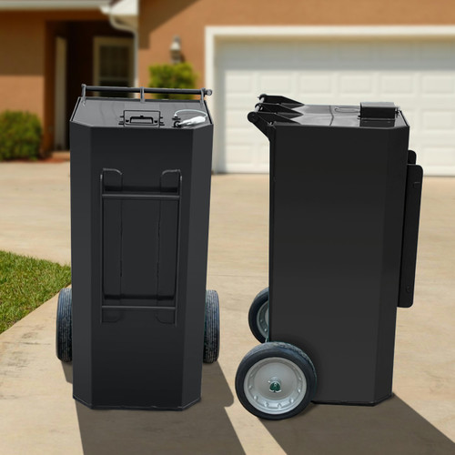 Metal 65 gallon Roll Away Bear Proof Trash Enclosure Cart