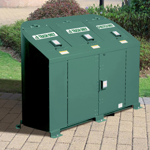 Silverback Triple Metal Garbage Can Storage Unit