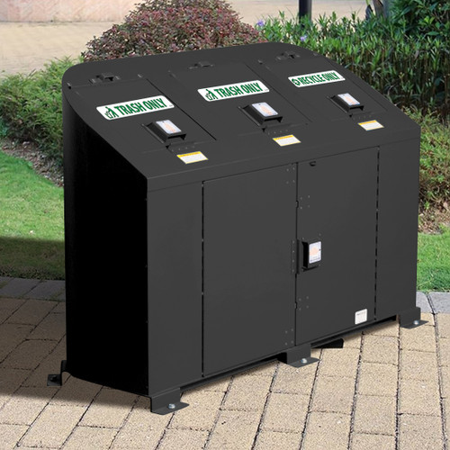 Silverback Triple Metal Garbage Can Storage Unit