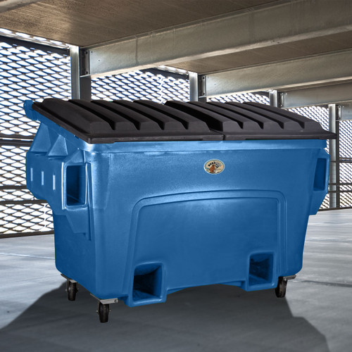 Admiral 2 cu. yd. Quad Pocket Plastic Dumpsters w/ lid & castors