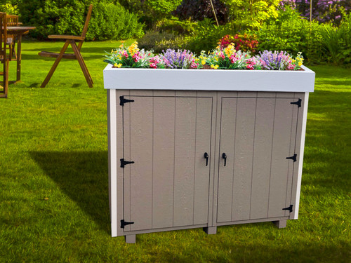 Secret Potter 2-Door Wooden Enclosure / Decorative Planter, 21" D Secret Potter 2-Door Wooden Enclosure / Decorative Planter, 21" D