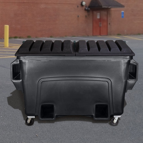Admiral 3 cu. yd. Quad Pocket Plastic Dumpsters w/ lid & castors