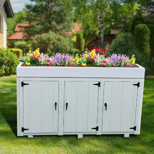 Secret Potter 3-Door Wooden Enclosure / Decorative Planter, 27" D