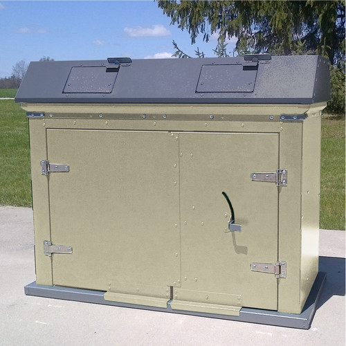 Razorback Metal Double Trash Can Storage Enclosure