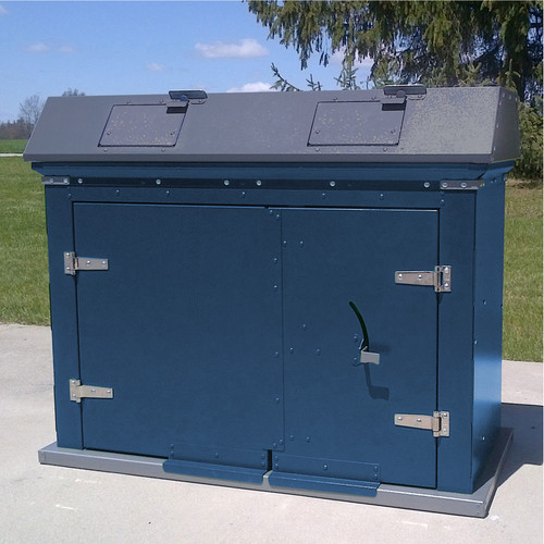 Razorback Metal Double Trash Can Storage Enclosure