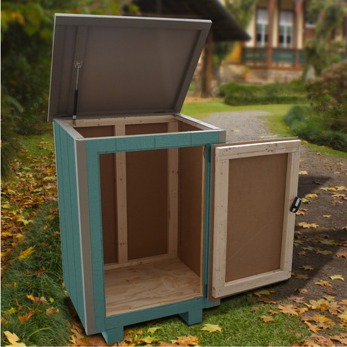 Aspen 1-door wooden trash bin enclosure 37" Deep