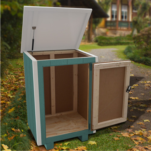Aspen Large 1-Door Wooden Trash Bin Enclosure 27" Deep