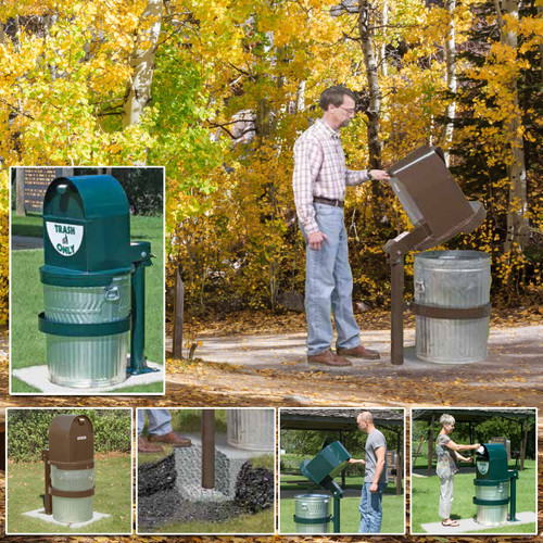 Silverback Trash Can Cover With Surface Mounted Post