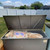 Razorback Bear-resistant Metal Trash Can Storage Enclosure open lid