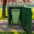 Green/Charcoal Razorback Large Trash Can Storage Bin open door