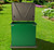 Green Razorback Bear Garbage Storage Enclosure - Front view  lid open