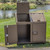 Brown Telluride 64 Gallon Bear Resistant Trash Enclosure with open doors