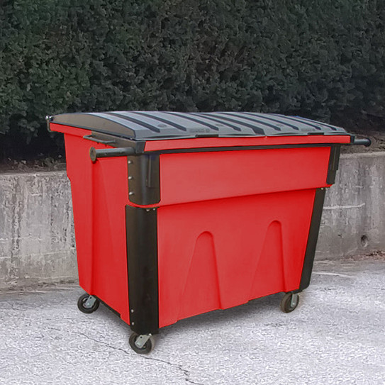 The General 2 Cu. Yd. Rear Load Dumpster w/ Lid, Casters