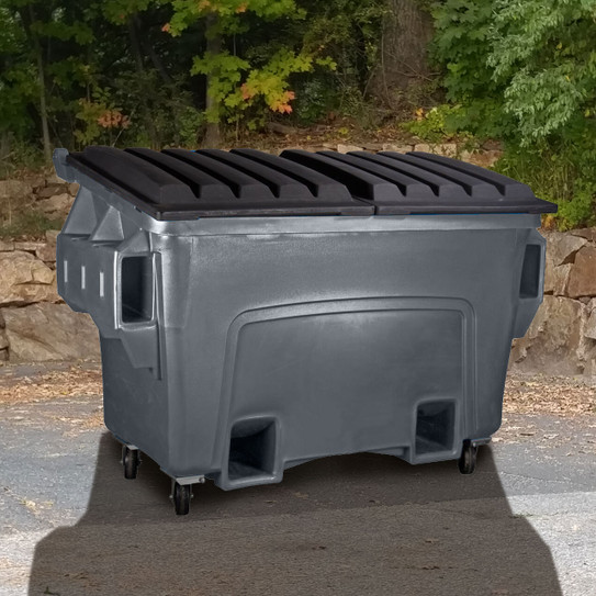Admiral 4 cu. yd. Quad Pocket Plastic Dumpsters w/ lid & castors