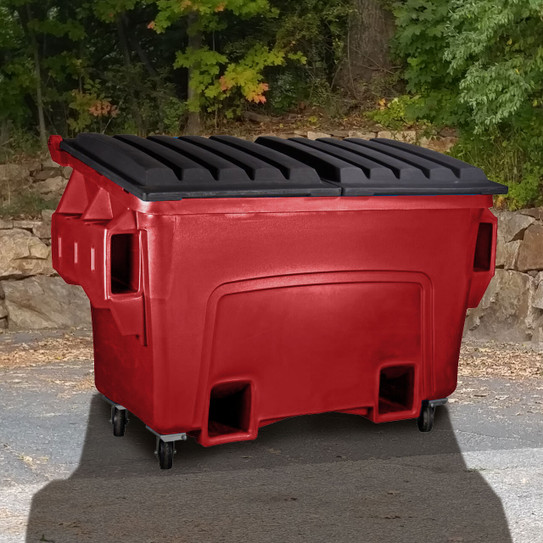 Admiral 4 cu. yd. Quad Pocket Plastic Dumpsters w/ lid & castors