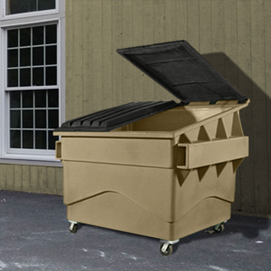 Admiral 4 Cubic Yard Front Load Plastic Dumpster w/ lid and castors