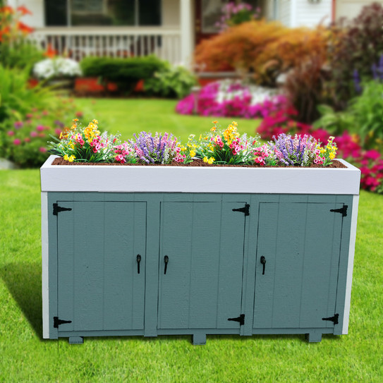 Secret Potter 3-Door Wooden Enclosure / Decorative Planter, 34" D