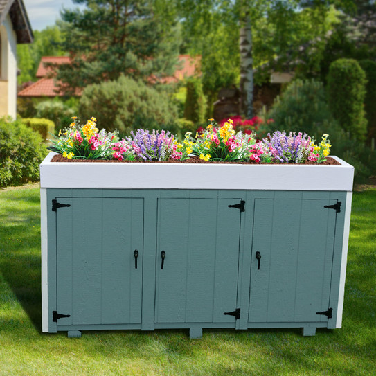 Secret Potter 3-Door Wooden Enclosure / Decorative Planter, 27" D