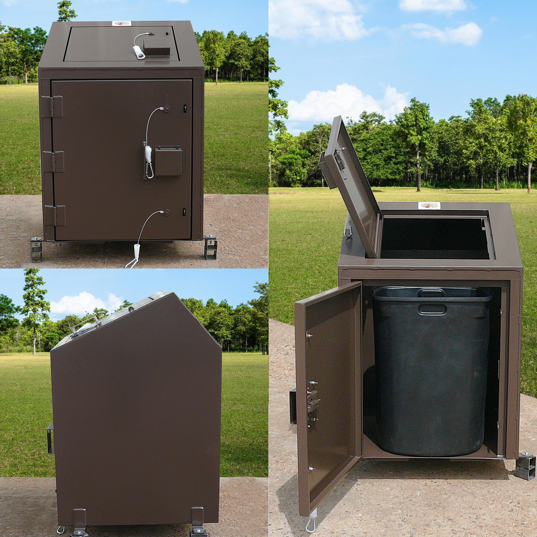 Bear-resistant Metal Trash Can Enclosure