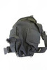 Black Tactical Gas Mask Bag Carrier with ID Window and Dual Side Pouches