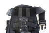 Black Tactical Gas Mask Bag Carrier with ID Window and Dual Side Pouches