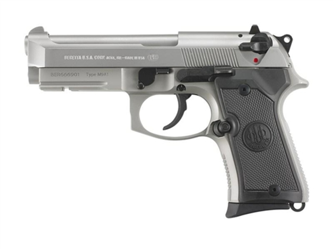Beretta 92FS Type M9A1 Compact Inox 9mm Semi Auto Pistol w/ 2 Magazines