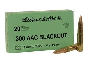 Sellier & Bellot .300BLK Ammo 200 Grain Full Metal Jacket Subsonic