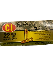 CI Cascade .22 LR High Velocity Copper-Plated – 500 Round Bulk Brick
