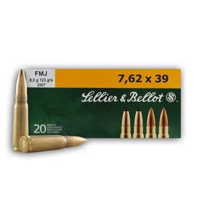 Sellier & Bellot 7.62x39 Ammo 123 Grain Full Metal Jacket