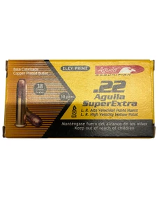 Aguila Super Extra .22 LR High Velocity 38 Grain Copper-Plated HP – 50 Rounds