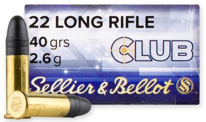 Sellier & Bellot .22LR Rimfire Ammo 40 Grain Standard Velocity Lead Round Nose