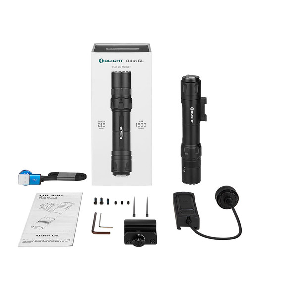 Olight Odin GL 1500 Lumen Rechargeable WeaponLight & Green Laser w/ Remote Switch