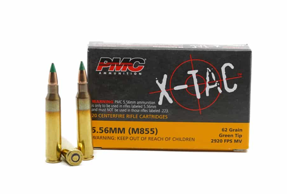 PMC X-TAC M855 5.56x45mm Ammo 62-Grain Full Metal Jacket | Case of 1000 Rounds