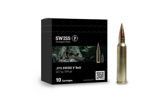 Ruag .375 Swiss P Ball Ammo 350 Grain Full Metal Jacket