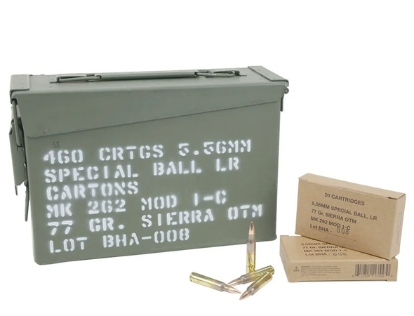 Black Hills MK262 MOD1 5.56mm Ammo 77 Grain Open Tip Match