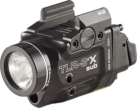 Streamlight 69417 TLR-8 X sub 500-Lumen Rail-Mounted Tactical Weapon Light with Integrated Red Aiming Laser for Sig Sauer P365/XL