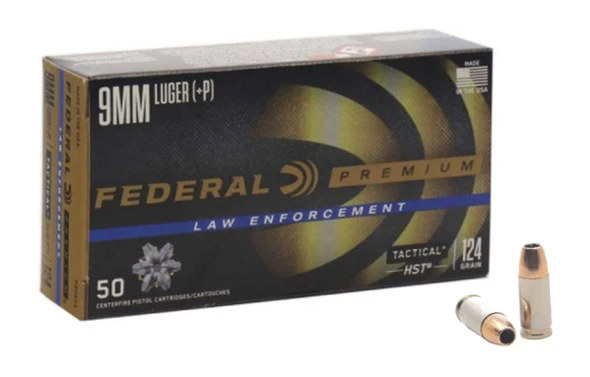 Federal HST 9mm Ammo 124 Grain +P Jacketed Hollow Point