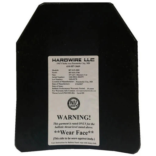 Hardwire 3000 Series Level 3 Stand Alone Ballistic Plates | NIJ 0101.06