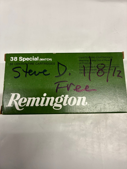 Remington .38 Special Match 148 Grain Lead Wadcutter – R38S3 (50 Rounds)