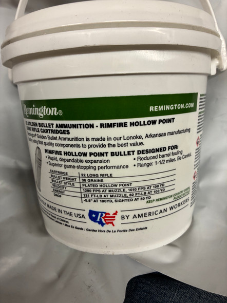 Remington Golden Bullet Bucket o’ Bullets .22 LR 36 Grain Plated HP – 1400 Rounds
