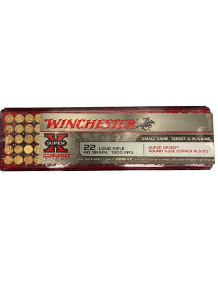 Winchester Super-X Super Speed .22 LR 40 Grain Copper-Plated RN – X22LRSS1 (100 Rounds)