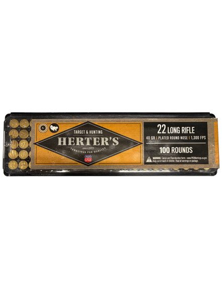 Herter’s .22 LR 40 Grain Plated Round Nose – HRT22LRRN (100 Rounds)