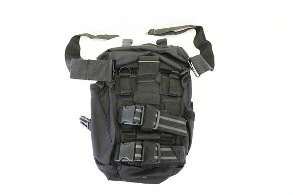 Black Tactical Gas Mask Bag Carrier w/ Shoulder Strap & MOLLE Attachment | Nylon